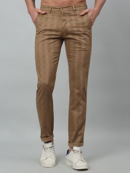Cantabil - Khaki Checks Trouser