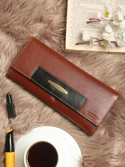 Teakwood - Women Red Solid Two Fold Leather Wallet