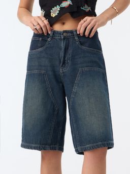 The Souled Store - Bermuda Stone Blue Women Short
