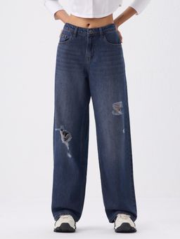 The Souled Store - Baggy Fit Denim Pacific Fade Women Wide Leg Jeans