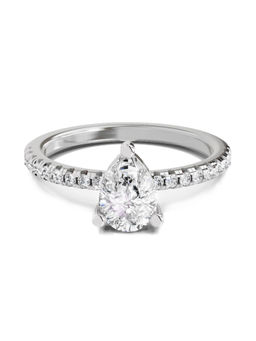 Sparkles - White Gold Lab Grown 19 Diamond 0.97Ct 14Kt Pear Ring