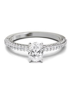 Sparkles - White Gold Lab Grown 69 Diamond 0.92Ct 14Kt Oval Ring