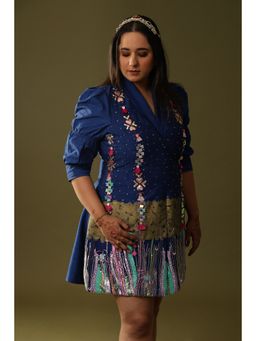 Arpita Sulakshana - Electric Blue Hand Painted Mini Dress