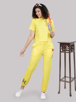 She N She - Women Yellow Panda Pop T-shirt and Joggers