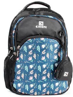 Cimoni - Unisex Printed Black Backpack
