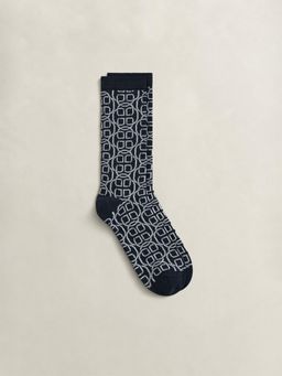 GANT - Women Navy Blue Printed Monogram Socks