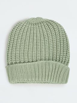 max - Women Knitted Beanie-Green