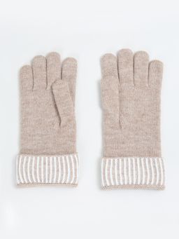 max - Women Knit Gloves-Brown
