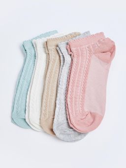 max - Women Textured No Show Socks-(Pack Of 5)