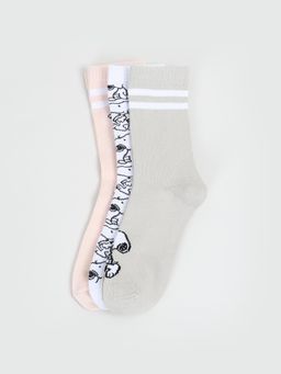 max - Women Printed Crew Length Socks - (Pack Of 3)