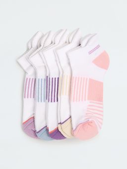 max - Women Striped Secret Length Socks -(Pack Of 5)