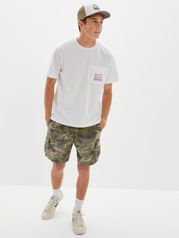American Eagle - Men White Super Soft Graphic T-shirt