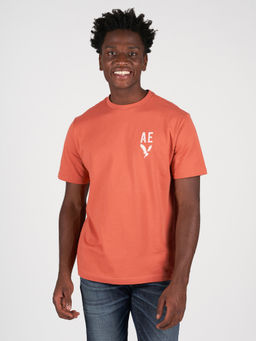 American Eagle - Men Red Super Soft Graphic T-shirt