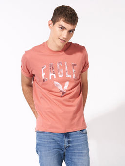 American Eagle - Men Pink Super Soft Graphic T-Shirt
