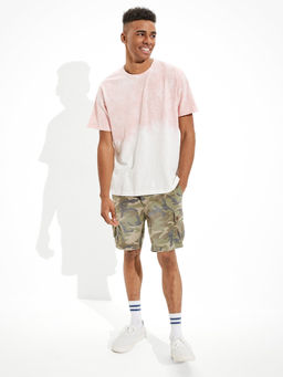 American Eagle - Men Pink Super Soft Slub Icon Dip-dye T-Shirt