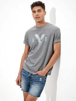 American Eagle - Men Grey Super Soft Graphic T-Shirt