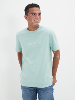 American Eagle - Men Blue Super Soft Graphic T-Shirt