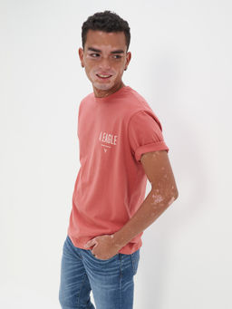 American Eagle - Men Pink Super Soft Graphic T-Shirt