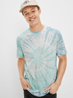 American Eagle - Men Green Super Soft Tie Dye T-Shirt