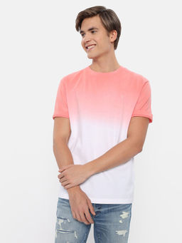 American Eagle - Men Pink Super Soft Dip Dye Ombre T-Shirt