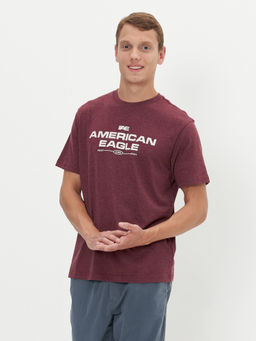 American Eagle - Men Burgundy 24/7 Graphic T-Shirt