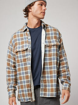 American Eagle - Men Brown Checks Full Sleeves Casual Shirt