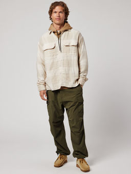 American Eagle - Men Cream Flannel Shirt