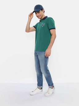 American Eagle - Men Green Solid Polo T-Shirts
