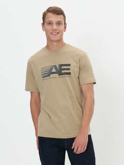 American Eagle - Men Brown Graphic T-Shirt