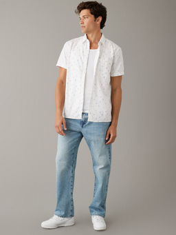 Allen Solly - American Eagle Men White Printed Button-Up Resort Shirt