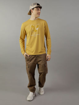 American Eagle - Men Yellow Super Soft Long-Sleeve Logo Graphic T-Shirt