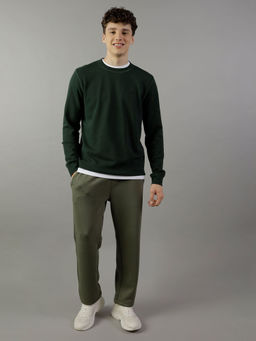 American Eagle - Men Green Long-Sleeve Thermal T-Shirt