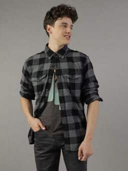 American Eagle - Men Grey Super Soft Flannel Shirt