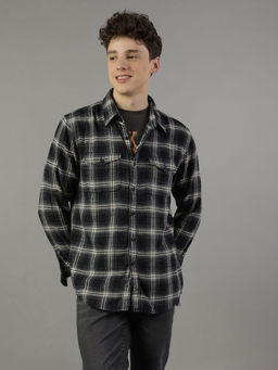 American Eagle - Men Black Super Soft Flannel Shirt