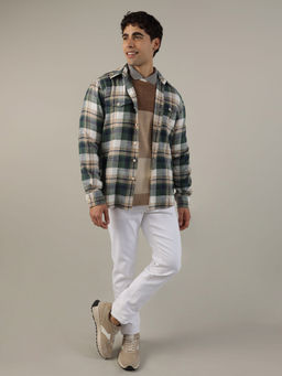 American Eagle - Men Green Super Soft Flannel Shirt
