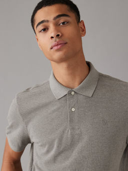 American Eagle - Men Grey Legend Pique Polo T-Shirt
