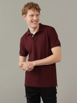 American Eagle - Men Burgundy Pique Polo Shirt