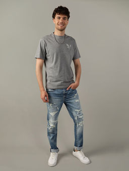American Eagle - Men Grey Logo Graphic T-Shirt