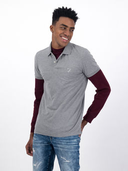 American Eagle - Men Grey Slim Flex Polo Shirt