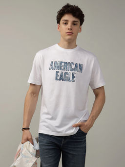 American Eagle - Men White Elevated Logo Graphic T-Shirt