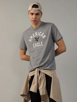 American Eagle - Men Grey Logo Graphic T-Shirt
