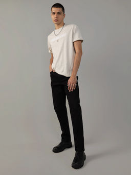 American Eagle - Men Beige Logo Graphic T-Shirt