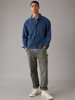 American Eagle - Men Blue Mechanic Casual Shirt