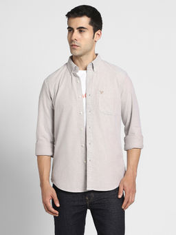 American Eagle - Men Lilac Slim Fit Solid Oxford Button-Up Casual Shirt