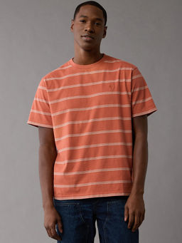 American Eagle - Men's Orange Legend Striped T-Shirt