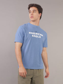 American Eagle - Men's Blue Logo Graphic T-Shirt