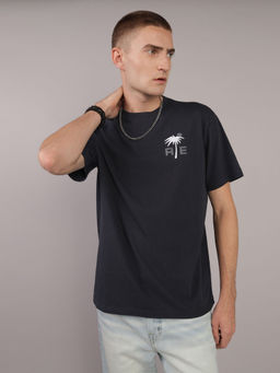 American Eagle - Men Black Logo Graphic T-Shirt