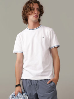 American Eagle - Men White Flex Pique T-Shirt