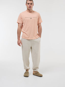American Eagle - Men Peach Blended Fabric Printed Crew Neck T-Shirt