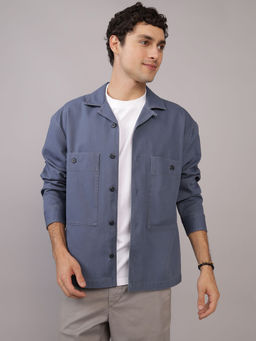 American Eagle - Men Blue Ae Utility Shirt Jacket